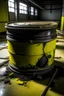 Placeholder: a barrel of radioactive waste fell to the floor and spilled