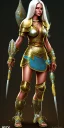 Placeholder: lady warrior with gold short top and flower