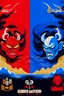 Placeholder: GOOD VS EVIL in the style of Hiroshi Nagai