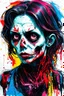 Placeholder: graffiti art of cartoon zombie girl , elaborate acrylic spray paint by Yoji shinkawa + nick Edwards style with bold brushstrokes, vibrant saturated natural color