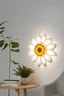 Placeholder: Wall lamp inspired by sunflower , organic form,minimalist shape