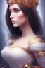 Placeholder: portrait lady wedding with big bobs no top long hairs black quartz shield in fire