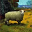 Placeholder: one sheep in ambush Van Gogh