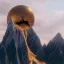 Placeholder: the broken sun melts down the mountain