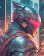 Placeholder: Best quality, masterpiece, ultra high definition, Retro Futuristic,cyberpunk knight Comic style