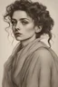 Placeholder: a female face in the styles of Egon Schiele, gustave dore and david mann, retro vintage style, hd photography, photorealistic:1.5), raw photo, 8K, Ultra HD: 1.5)(masterpiece:1.3, ultrahighres, :1.2) Cinematic shot of arab 23 years old, ultra petite, woman with pale skin she is sitting on an old chair, the woman who is alluring beautiful charming engaging enticing fair glamorous good-looking gorgeous handsome interesting inviting lovely pleasant pleasing tempting fit good-looking gorgeous lush dr