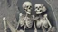 Placeholder: Skeleton Couple Posing Suggestively In Vintage 1940s Hollywood Grandeur