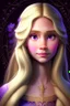 Placeholder: Princess Rapunzel with a very beautiful and symmetrical face, with a charming look, with lighting, with flowering hair and a luminous face