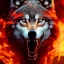 Placeholder: Wolf, red, fire, blood, gore, teeth, 8K, cinematic lighting, sharp focus, masterpiece, expert