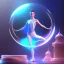 Placeholder: young humanoid yoga master holding up a glass shield, power surge , maze background , levitated lab equipment, 4k, Highly Detailed, Masterpiece, perfect eyes, Digital Illustration, Cinematic Lighting, Realistic, Sharp Focus, Centered, Beautifully Lit, Bioluminescent by Stanley Artgerm Lau