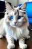 Placeholder: Eine getigerte Katze mit 6 Beinen und 3 bauschigen Schwänzen. Die Augen sind Blau. Im Fantasy Sil