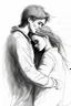 Placeholder: Sketch drawing of couple embrace