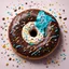 Placeholder: hyperreal ying yang donut, white vs chocolate frosting with sprinkles. surreal, sharp focus, textured, illustration, fantasy core