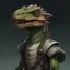 Placeholder: dnd, artistic, illustration, artstation, kobold, reptile, portrait, zombie, body without skin, anatomy and muscles, white eyes