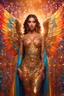 Placeholder: Gorgeous photography full body Beautiful super model Latinas woman dressing Lady Angel colorful art conceptual, amazing artwork, hyper detailed, ultra maximalist quality, 12k , close-up portrait,crystal ornaments background, golden hour