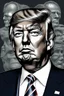 Placeholder: Portrait of Donald trump, half cyborg