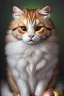 Placeholder: A realistic cute adorable fluffy plushy smiling cat holding a basket of jewels and gems. His fur is realistic. The background is a romantic carpet bokeh digital painting extremely detailed studio lighting crisp quality and light reflections 8k cinematic lighting portrait photorealistic ultra detailed cinematic postprocessing focused