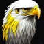 Placeholder: portrait of a humanoid eagle head with white feathers and yellow eyes, fine detail, artstation, character art