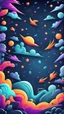 Placeholder: space cartoon stylized background