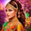 Placeholder: bright indian fairy, beautiful portrait, flowery landscape