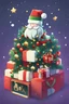Placeholder: discord christmas-themed server icon, contains the words 'BLOX.LAND' clearly written, 512x512 resolution