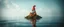 Placeholder: airbrush rendering, close up lobster gnome on small island in lake, pinhole cam