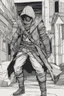 Placeholder: male human rogue adventurer in a city