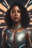 Placeholder: portrait of Beautiful biracial woman, space, symmetry!!, glowing lights!!, sharp focus, realistic, hyperrealistic, cinematic, illustration, highly detailed, digital painting, concept art