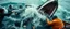 Placeholder: humping whale, close up on scared people, collisions, aggression, ship hitting animals, animals interacting with vehicles, whales near boats, overlapping subjects, chaotic composition, distortion, surreal behavior, violence, confusion, merged objects, happiest whale ever