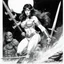Placeholder: [The Daughter of the Night (Lanfear)] Ernie Chan Savage Sword of Conan #22 Pin-Up Illustration Original Art (Marvel, 1977)
