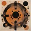 Placeholder: nyctophobia nightmare, abstract geometric art, by Ray Johnson, mind-bending illustration; asymmetric, 2D, warm colors, dark shine burn, precise angles and bisected circles