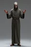 Placeholder: russian monk for a horror , silent hill style, 3d model, t-pose, full length, a pose, front face