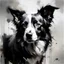 Placeholder: Short coated Border collie with gentle expression in the style of Willem Haenraets, Yoji Shinkawa, Guy Denning, Florian Nicolle