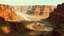 Placeholder: The Land of Wind and Ice is a welcoming place. Its color palette includes shades of ochre, green, and dark red. It features rugged canyons and large cities.