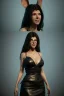 Placeholder: Marisa Tomei in black leather gown, evil, busty, cleavage, curvy, angry, happy, stern look. character design by cory loftis, fenghua zhong, ryohei hase, ismail inceoglu and ruan jia. unreal engine 5, artistic lighting, highly detailed, photorealistic, fantasy