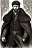 Placeholder: man, age 20, medieval, fighter, russian, croocked nose, czar, rich, simple clothes, short messy hair, thick beard, oligarch, leather coat with fur, brocade clothes, pencil drawing, black or red hair, muscles