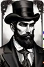 Placeholder: A Dark-Haired Man With A Strong Jaw And A beard wearing victorian dress clothes