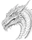 Placeholder: Lo sguardo pietrificante di drago., stile schizzo tatto realistico, sfondo bianco, schizzo tatto professionale