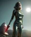 Placeholder: Ultra Realistic retro sci-fi image from 1960, spaceship, sweet young Jane Fonda, dress with tight latex suit, Retro sci-fi weapon, soft color, highly detailed, unreal engine 5, ray tracing, RTX, lumen lighting, ultra detail, volumetric lighting, 3d, finely drawn, high definition, high resolution.