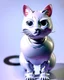 Placeholder: A robotic cat with an Apple logo called “iBots”, suggesting it’s made from an Apple product’s casing. Its glossy white and silver limbs are mechanically jointed, reflecting a scarabet’s anatomy. The design is a creative fusion of technology and organic form, compactly labeled “ibots.” Hyper detailled, hyper realistic, 4K, sharp render