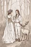 Placeholder: "my dear Alina, I need you to convince your mistress to help me: we need to go together in the forest, look for a deer and cast a very specific spell on it. I will tell you more in a minute, but first please tell the witch I need her help" "I'm afraid I can't do such a thing, because my master has forbidden me to harm anyone." "But surely you could try to persuade her?" "No, because she is too stubborn and I think she will only become angry with me. > turn to the witch and say: "Lady witch, I