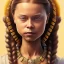 Placeholder:  Greta Thunberg portrait mystic indian woman , cute, beautiful, long hair, head and shoulders portrait, cinematic, 8k, resolution concept art portrait by Greg Rutkowski, Artgerm, WLOP, Alphonse Mucha dynamic lighting hyperdetailed intricately detailed