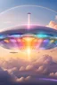 Placeholder: ufo rainbow, cité cristal très futuriste ultra moderne, ufos fleet, intergalactic,