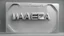 Placeholder: futuristic, realistic, techno, write masadecrea maya style on matte white metal plate