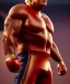 Placeholder: Donald trump wrestling fighter, naked torso, red breeches, retro style, 80s, hot ambient, photo studio, red, gold, vibrant color, gradient, highly detailed, art stations, concept art, smooth, unreal engine 5, god rays, ray tracing, RTX, lumen lighting, ultra detail, volumetric lighting, 3d, finely drawn, high definition, high resolution.