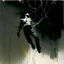 Placeholder: Minimal abstract oil paintings falling person limbs sinew and concrete fragments and hanging wires illuminated at night style of Justin Mortimer and Phil Hale and Ashley Wood