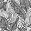 Placeholder: seamless dynamic small banana leafs wallpaper pattern drawing in vector lines and same line weight. black lines