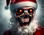 Placeholder: Dark, horror, blood, detail, Santa, zombie, close up head