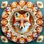 Placeholder: Fox mandala made up of many miniature fox faces, ultra quality, hyper detailed