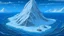 Placeholder: 1 dimensional lonely snow mountain in icy sea drawn by studio ghibli